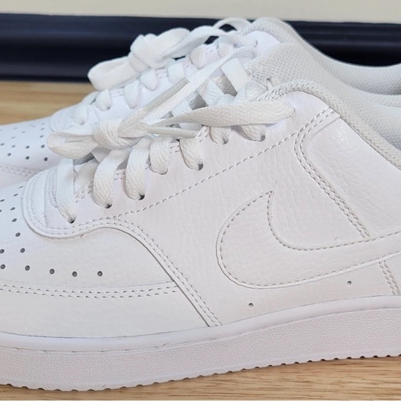 Women's Nike Court Vision Low Casual Shoes - Triple White CD5434_100 - Picture 9 of 14